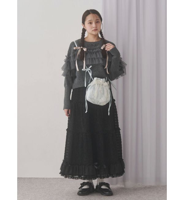 merry jenny「ribbonチュールギャザーフレアスカート」|スカート|