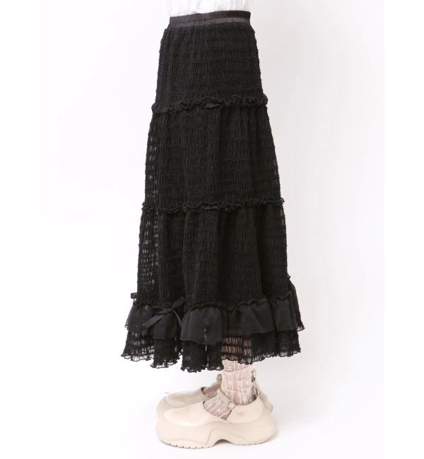 merry jenny「ribbonチュールギャザーフレアスカート」|スカート|