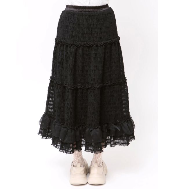 merry jenny「ribbonチュールギャザーフレアスカート」|スカート|