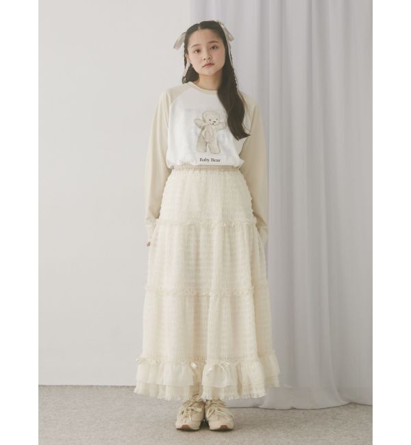 merry jenny「ribbonチュールギャザーフレアスカート」|スカート|