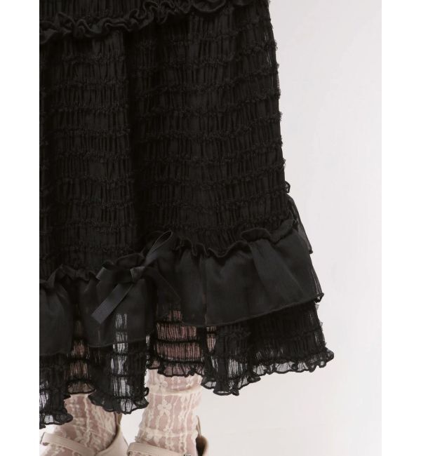merry jenny「ribbonチュールギャザーフレアスカート」|スカート|