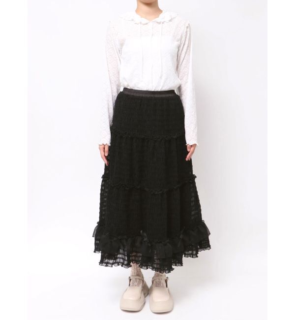 merry jenny「ribbonチュールギャザーフレアスカート」|スカート|