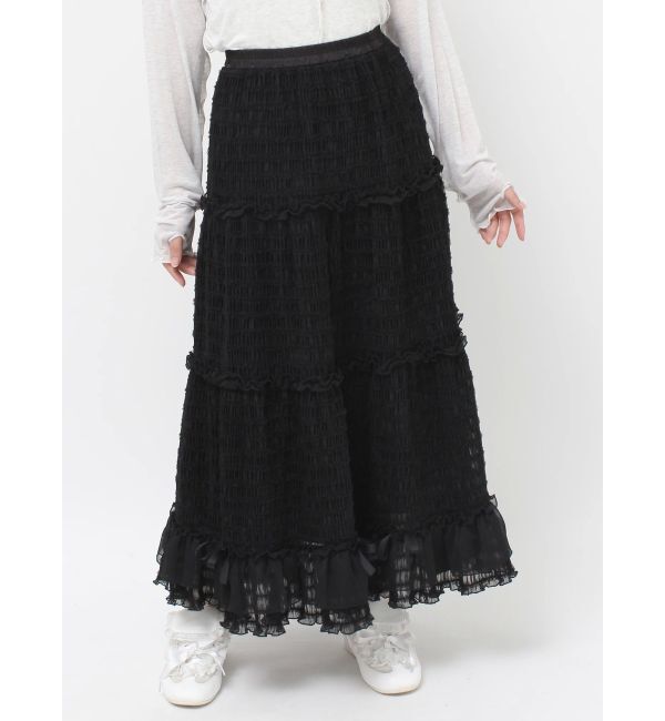 merry jenny「ribbonチュールギャザーフレアスカート」|スカート|