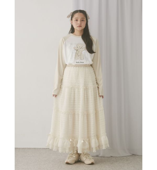 merry jenny「ribbonチュールギャザーフレアスカート」|スカート|