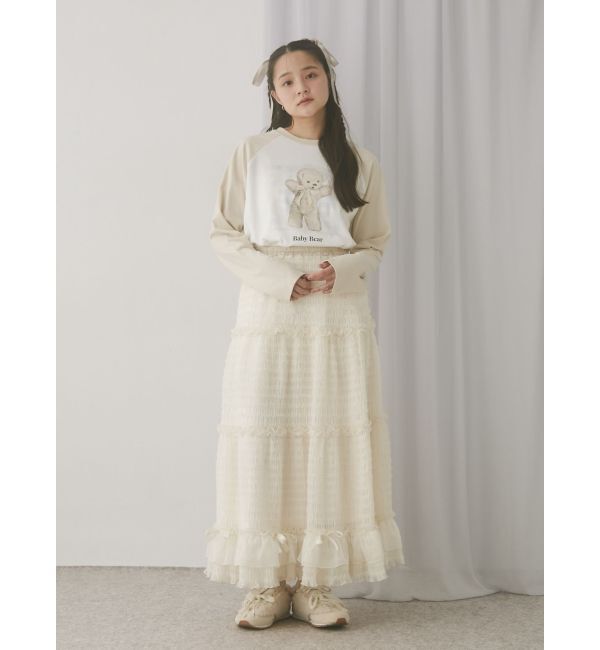 merry jenny「ribbonチュールギャザーフレアスカート」|スカート|