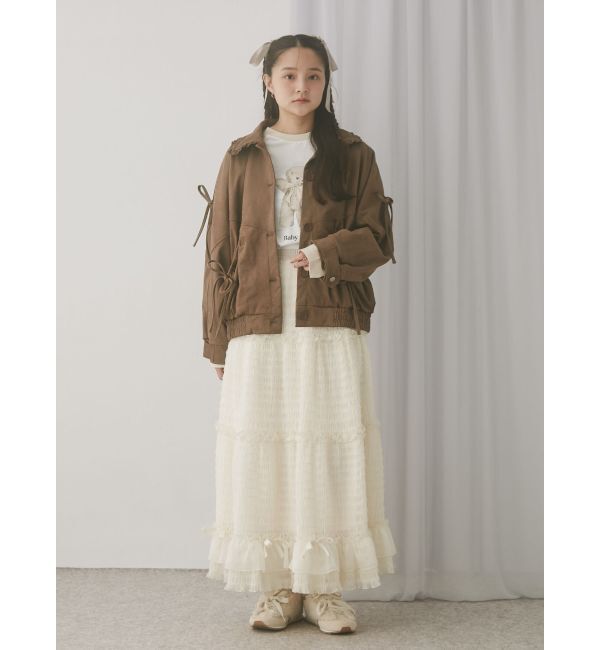 merry jenny「ribbonチュールギャザーフレアスカート」|スカート|