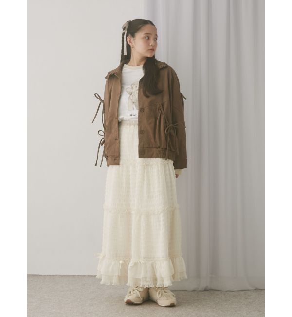 merry jenny「ribbonチュールギャザーフレアスカート」|スカート|
