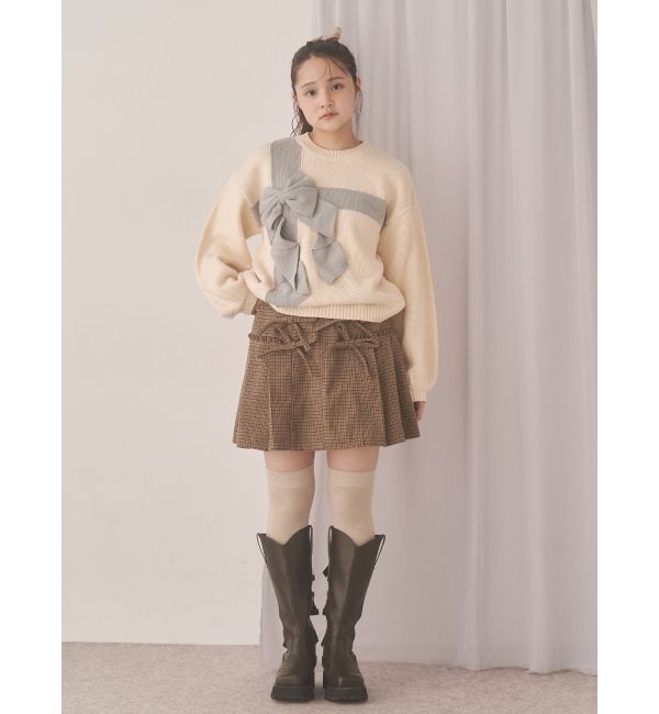 merry jenny「リボンリボンプリーツミニスカート」|スカート|