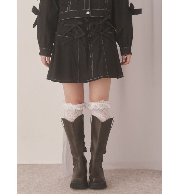 merry jenny「リボンリボンプリーツミニスカート」|スカート|