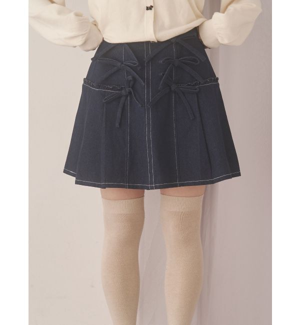merry jenny「リボンリボンプリーツミニスカート」|スカート|
