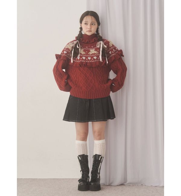 merry jenny「リボンリボンプリーツミニスカート」|スカート|