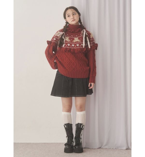 merry jenny「リボンリボンプリーツミニスカート」|スカート|