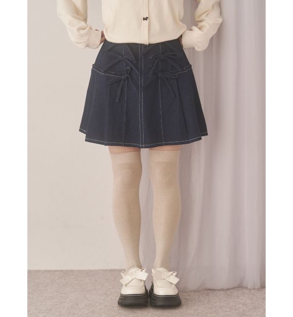 merry jenny「リボンリボンプリーツミニスカート」|スカート|