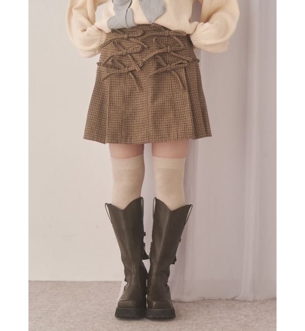 merry jenny「リボンリボンプリーツミニスカート」|スカート|