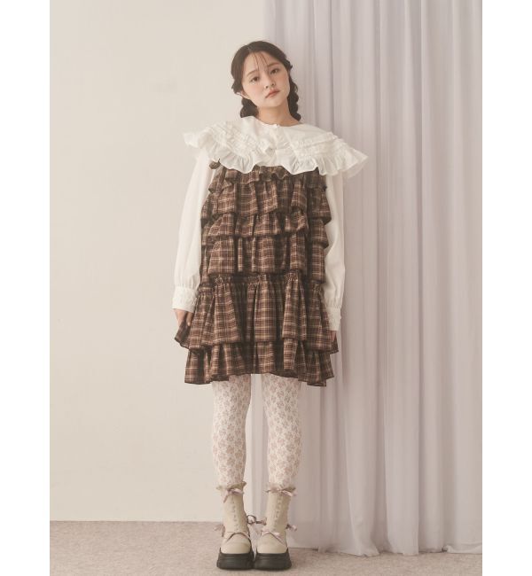 merry jenny「チェックホイップクリームミニワンピース」|ワンピース|