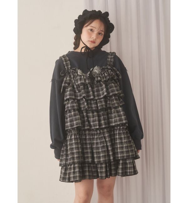 merry jenny「チェックホイップクリームミニワンピース」|ワンピース|