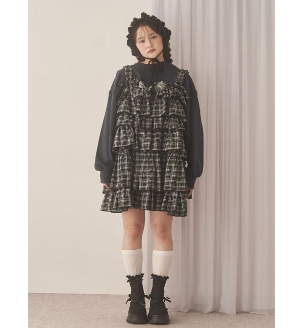 merry jenny「チェックホイップクリームミニワンピース」|ワンピース|