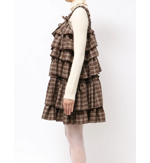 merry jenny「チェックホイップクリームミニワンピース」|ワンピース|