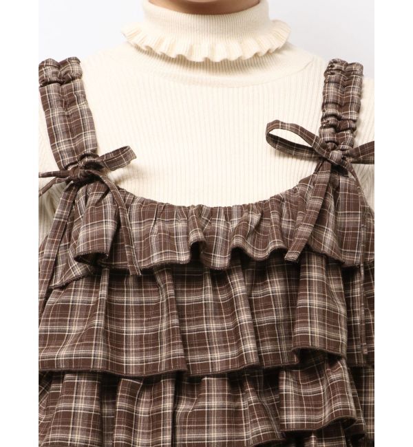 merry jenny「チェックホイップクリームミニワンピース」|ワンピース|