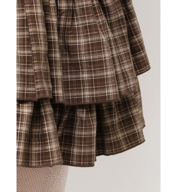 merry jenny「チェックホイップクリームミニワンピース」|ワンピース|