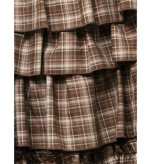 merry jenny「チェックホイップクリームミニワンピース」|ワンピース|