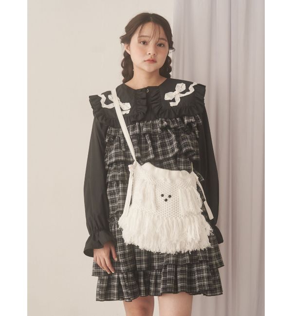 merry jenny「チェックホイップクリームミニワンピース」|ワンピース|