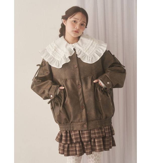 merry jenny「チェックホイップクリームミニワンピース」|ワンピース|