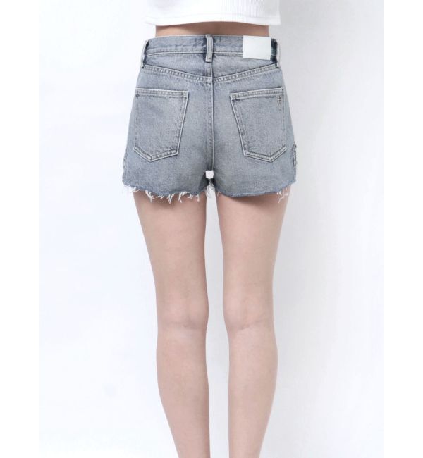 GYDA「ハイウエストSIDE RINGデニムショートパンツ」|デニム|