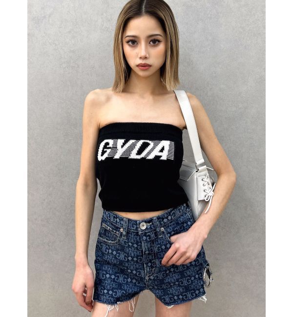 GYDA「ハイウエストSIDE RINGデニムショートパンツ」|デニム|