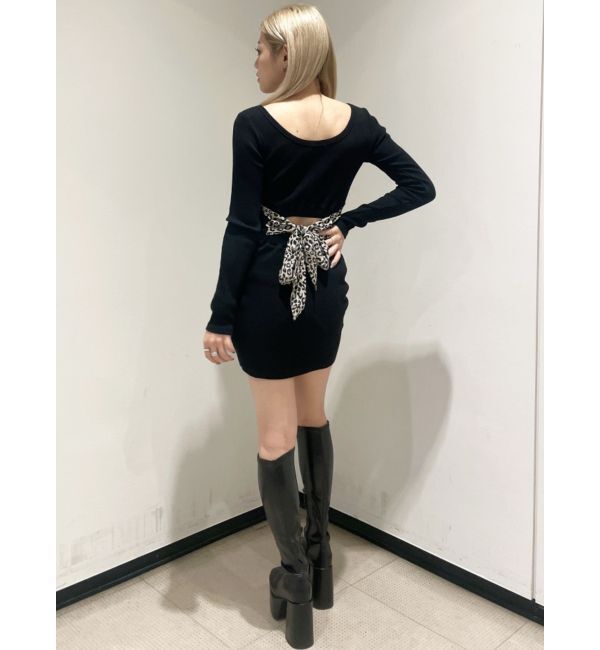 GYDA「レオパードバックリボンテレコミニワンピース」|ワンピース|