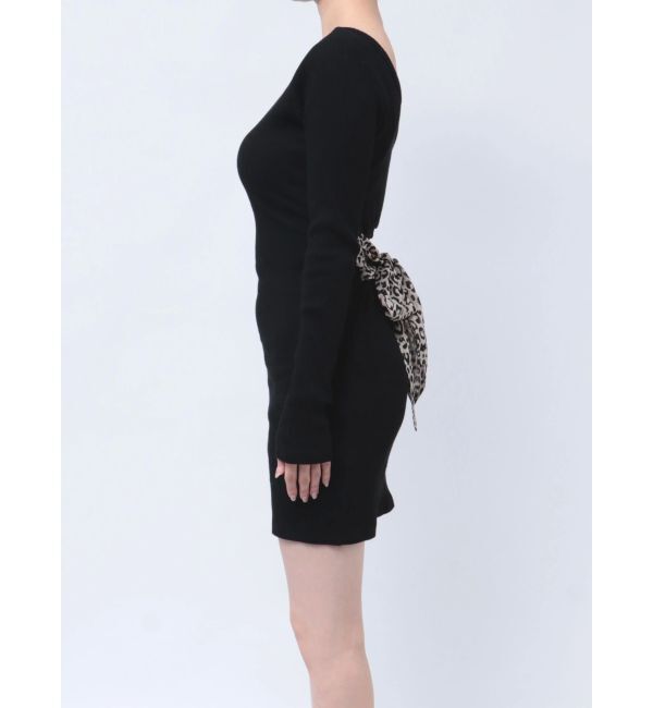 GYDA「レオパードバックリボンテレコミニワンピース」|ワンピース|