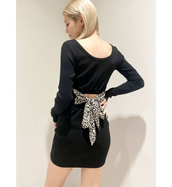 GYDA「レオパードバックリボンテレコミニワンピース」|ワンピース|