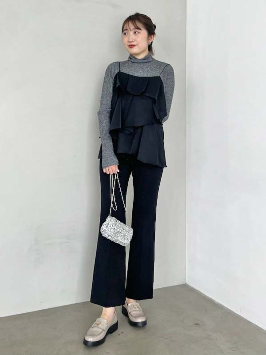 SNIDEL「美脚ストレッチパンツ」|チノ|BLK