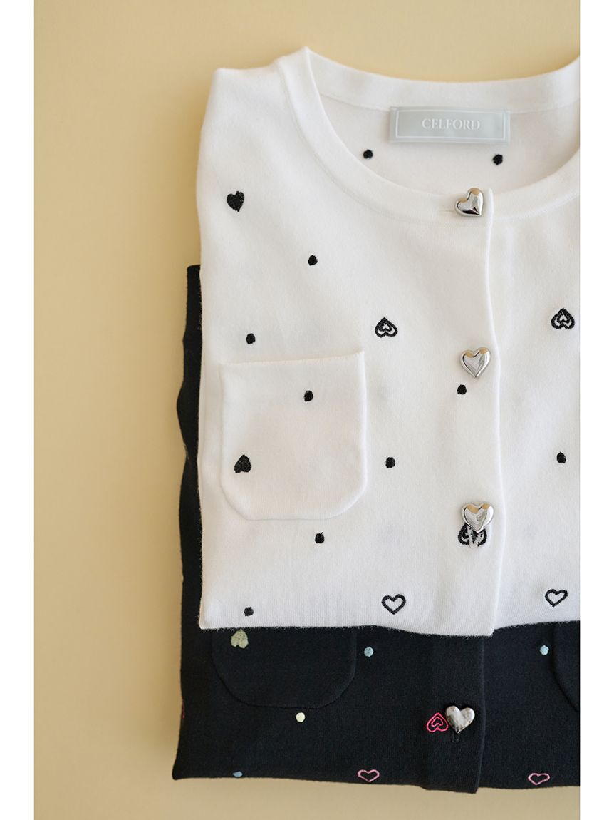 CELFORD「【UVカット】ハート刺繍ポケットカーディガン」|カーディガン|