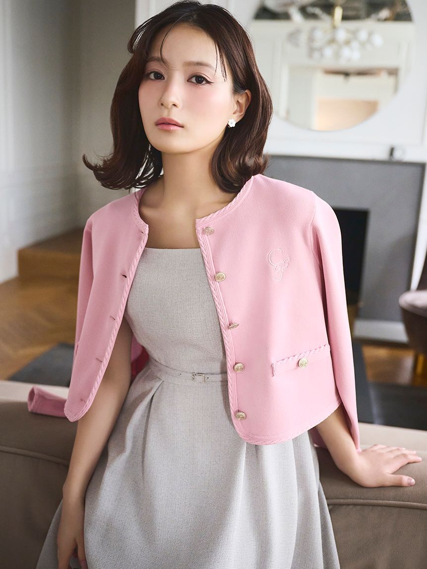 CELFORD「【UVカット】トリム刺繍カーディガン」|カーディガン|PNK