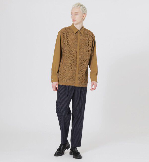  「ストライプベルテッドスラックス」|スラックス|