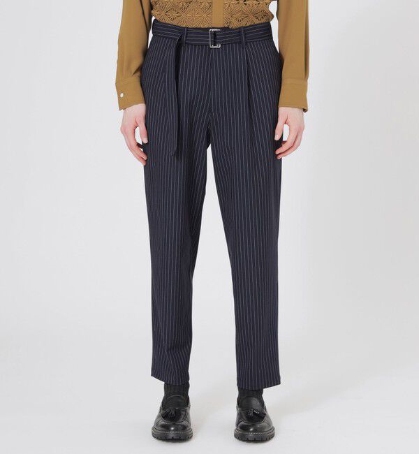  「ストライプベルテッドスラックス」|スラックス|