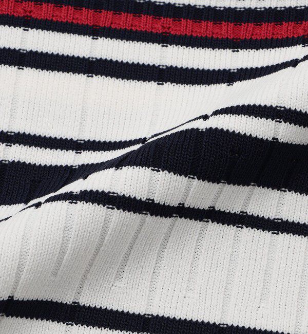  「【手洗い可】ボーダー2フェイスハーフスリーブニット」|ニット・セーター|