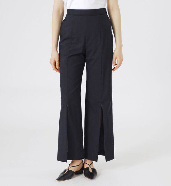  「【ドラマ着用商品】スリットスリムパンツ」|スラックス|ネイビー