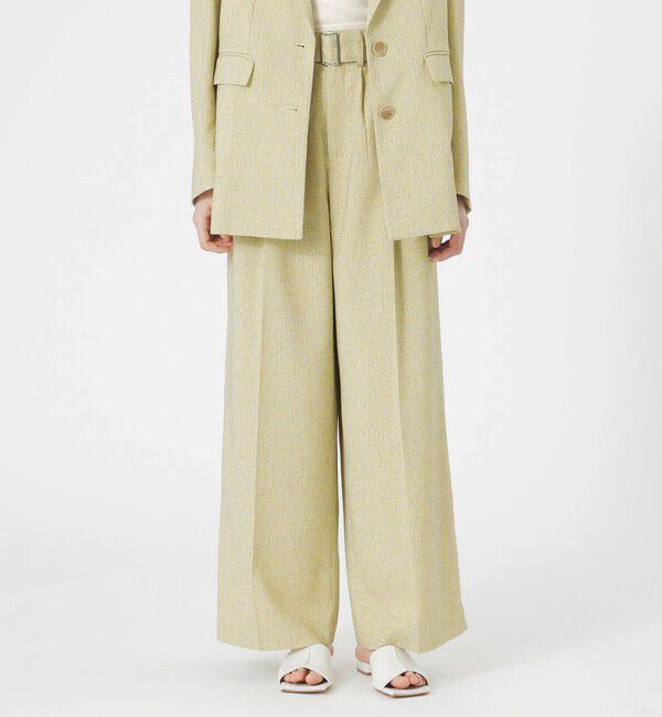  「サマーツィードタックワイドパンツ」|スラックス|イエロー
