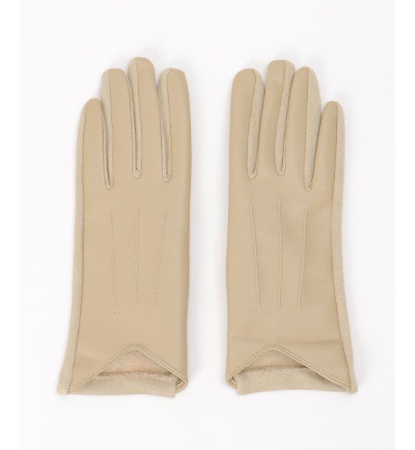 ikka「エコレザーライン入りグローブ」|手袋|