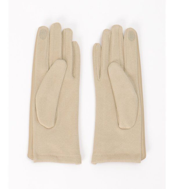 ikka「エコレザーライン入りグローブ」|手袋|