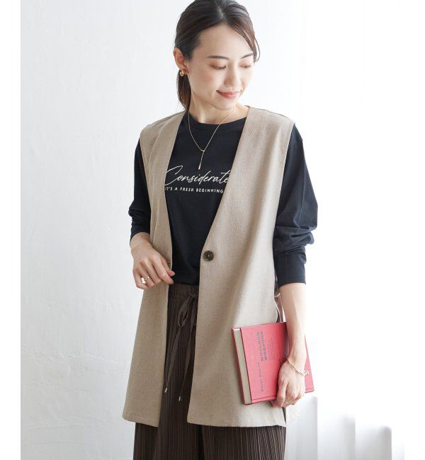 ikka「【親子おそろい】テーラードジレ」|ダウンベスト・ベスト|ベージュ