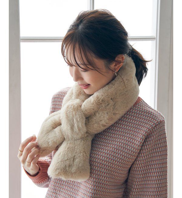 ikka「エコファー差し込みマフラー」|マフラー|