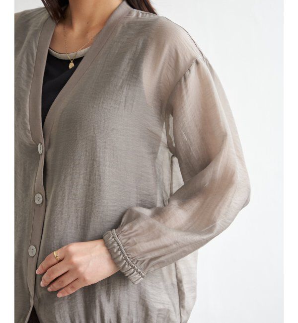 ikka「V襟シアーカーディガン」|シャツ・ブラウス|