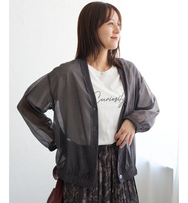 ikka「V襟シアーカーディガン」|シャツ・ブラウス|