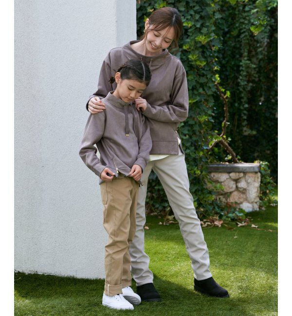 ikka kids「フェイクスエードサイドジップ使いプルオーバー（120~160cm）」|Tシャツ・カットソー|