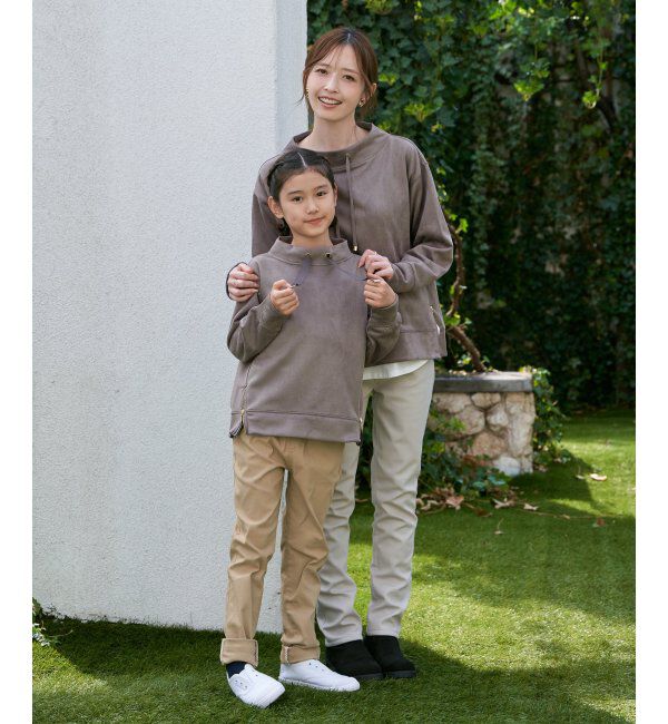 ikka kids「フェイクスエードサイドジップ使いプルオーバー（120~160cm）」|Tシャツ・カットソー|