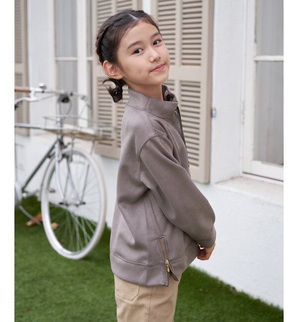 ikka kids「フェイクスエードサイドジップ使いプルオーバー（120~160cm）」|Tシャツ・カットソー|