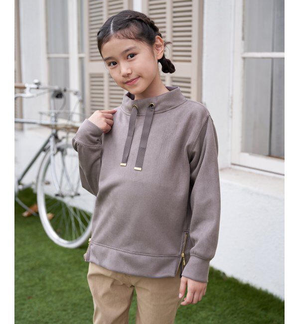 ikka kids「フェイクスエードサイドジップ使いプルオーバー（120~160cm）」|Tシャツ・カットソー|